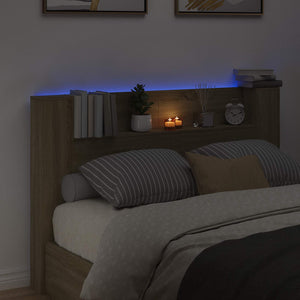 Κεφαλάρι αποθήκευσης με LED Sonoma Δρυς Επεξεργασμένο Ξύλο