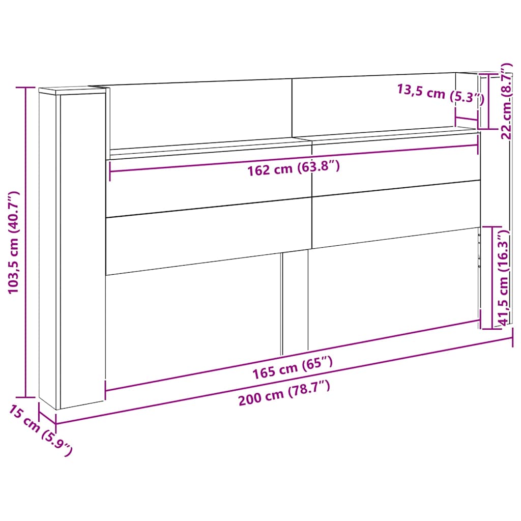Κεφαλάρι Artisan Oak 200 x 15 x 103,5 εκ. Επεξεργασμένο ξύλο - Pakobazaar