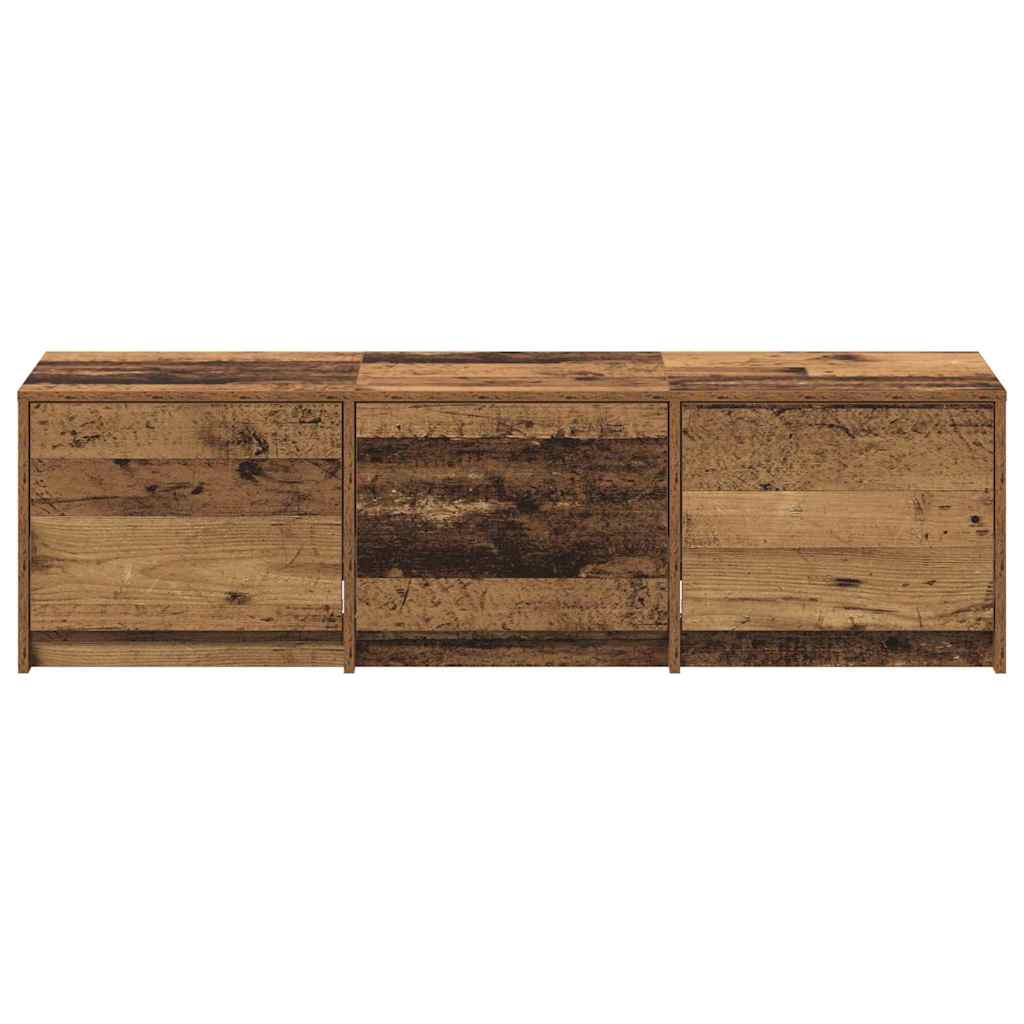 Τηλεοπτική βιβλιοθήκη με LED Παλιό ξύλο 140 x 34 x 40 εκ