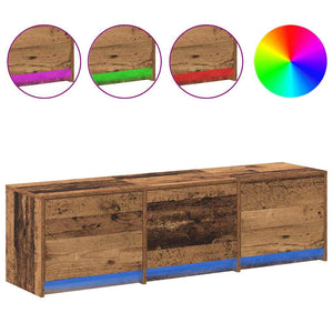 Τηλεοπτική βιβλιοθήκη με LED Παλιό ξύλο 140 x 34 x 40 εκ