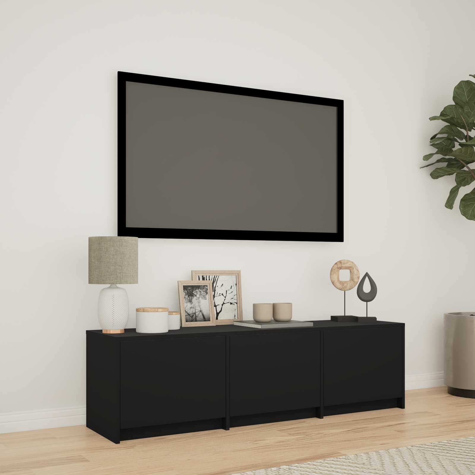 Τηλεοπτική βιβλιοθήκη με LED με LED Μαύρο 140 x 34 x 40 εκ - Pakobazaar