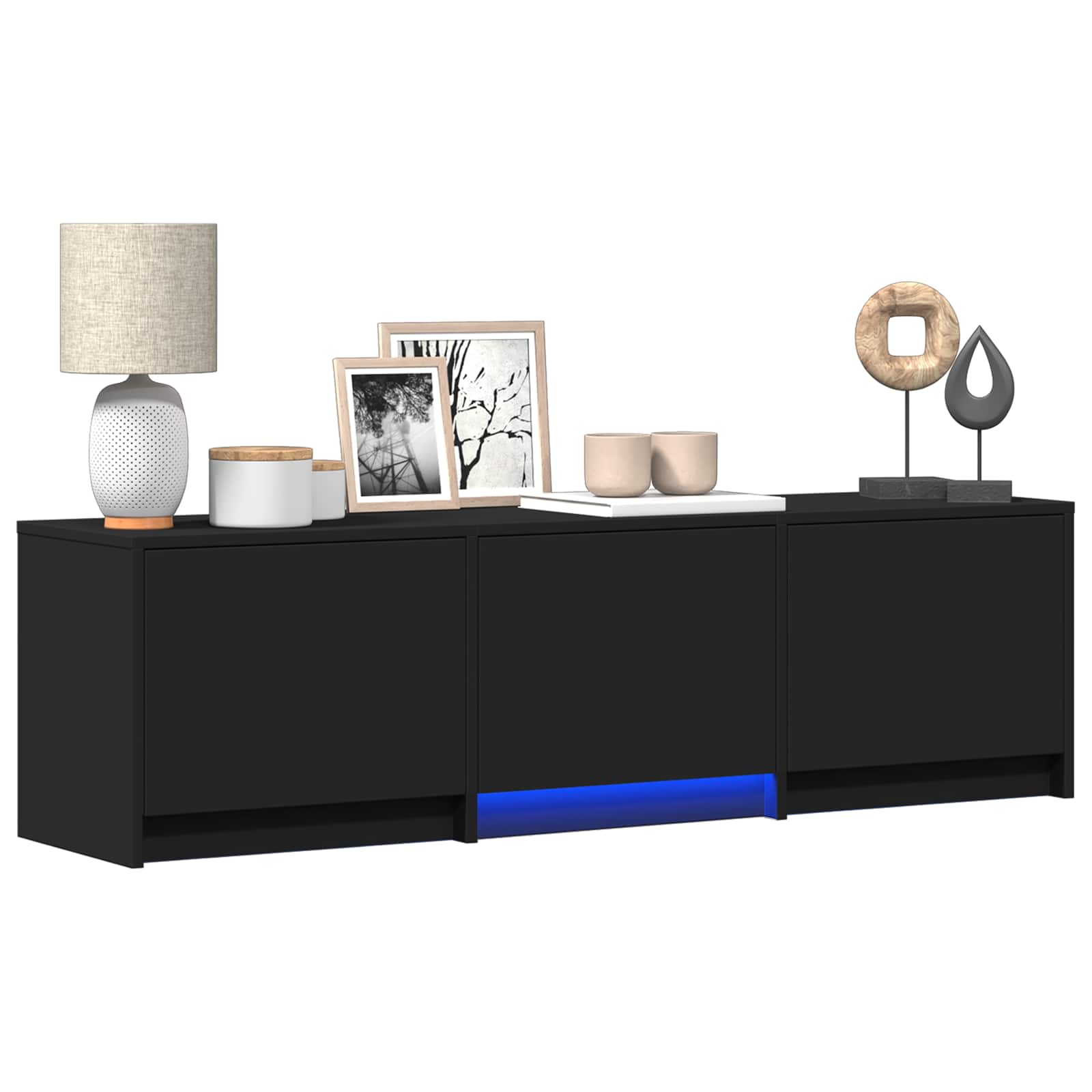Τηλεοπτική βιβλιοθήκη με LED με LED Μαύρο 140 x 34 x 40 εκ - Pakobazaar