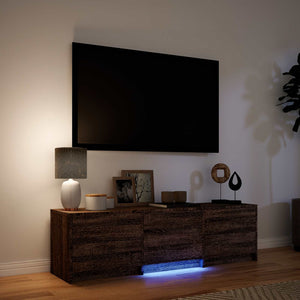 Τηλεοπτική βιβλιοθήκη με LED με LED Καφέ δρυς 140 x 34 x 40 εκ - Pakobazaar