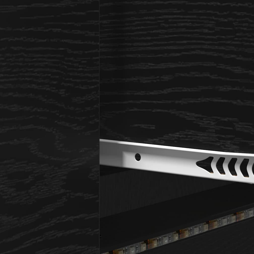 Τηλεοπτική βιβλιοθήκη με LED Μαύρη Δρυς 140 x 34 x 40 εκ