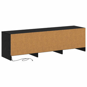 Τηλεοπτική βιβλιοθήκη με LED Μαύρη Δρυς 140 x 34 x 40 εκ