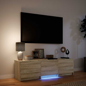 Τηλεοπτική βιβλιοθήκη με LED Δρύς Sonoma 140 x 34 x 40 εκ - Pakobazaar