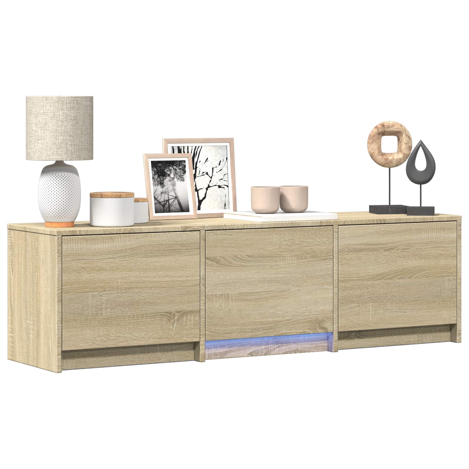 Τηλεοπτική βιβλιοθήκη με LED Δρύς Sonoma 140 x 34 x 40 εκ - Pakobazaar
