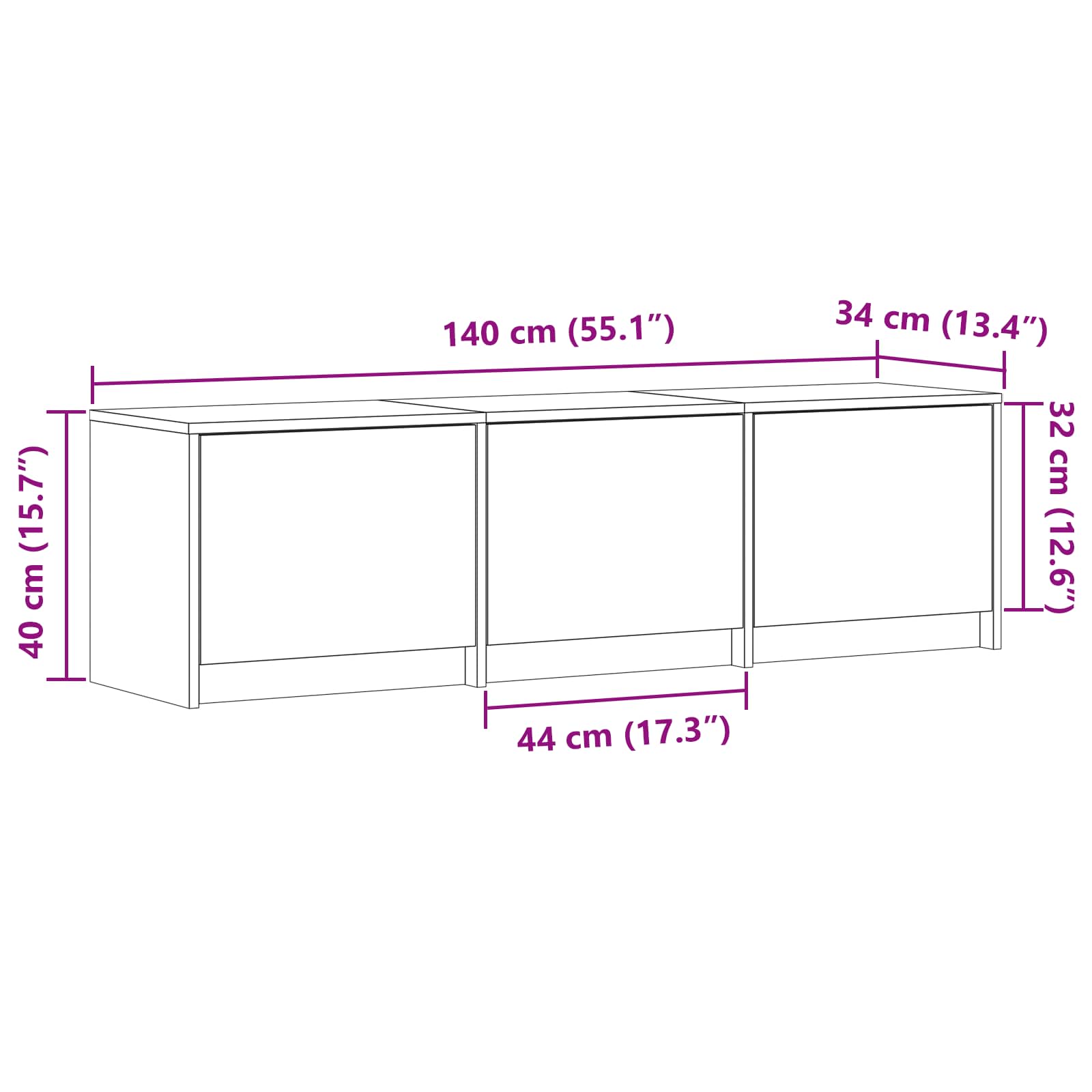 Τηλεοπτική βιβλιοθήκη με LED Δρύς Sonoma 140 x 34 x 40 εκ - Pakobazaar