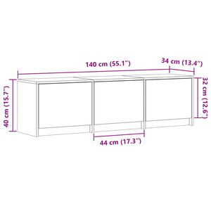 Τηλεοπτική βιβλιοθήκη με LED Δρύς Sonoma 140 x 34 x 40 εκ - Pakobazaar