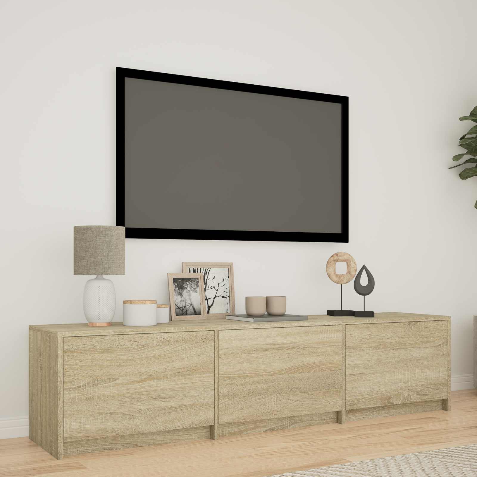Τηλεοπτική βιβλιοθήκη με LED Δρύς Sonoma 165 x 34 x 40 εκ. - Pakobazaar
