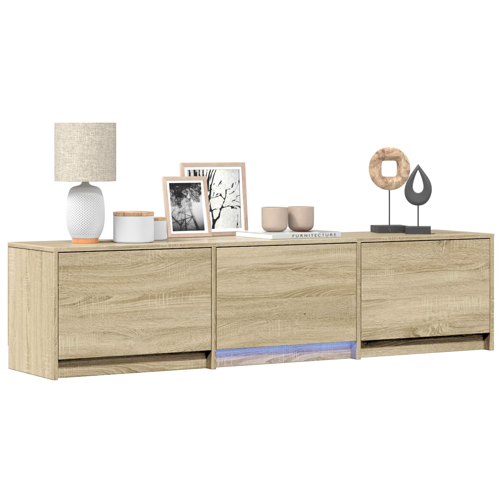 Τηλεοπτική βιβλιοθήκη με LED Δρύς Sonoma 165 x 34 x 40 εκ. - Pakobazaar