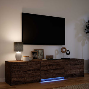 Τηλεοπτική βιβλιοθήκη με LED με LED Καφέ δρυς 165 x 34 x 40 εκ. - Pakobazaar