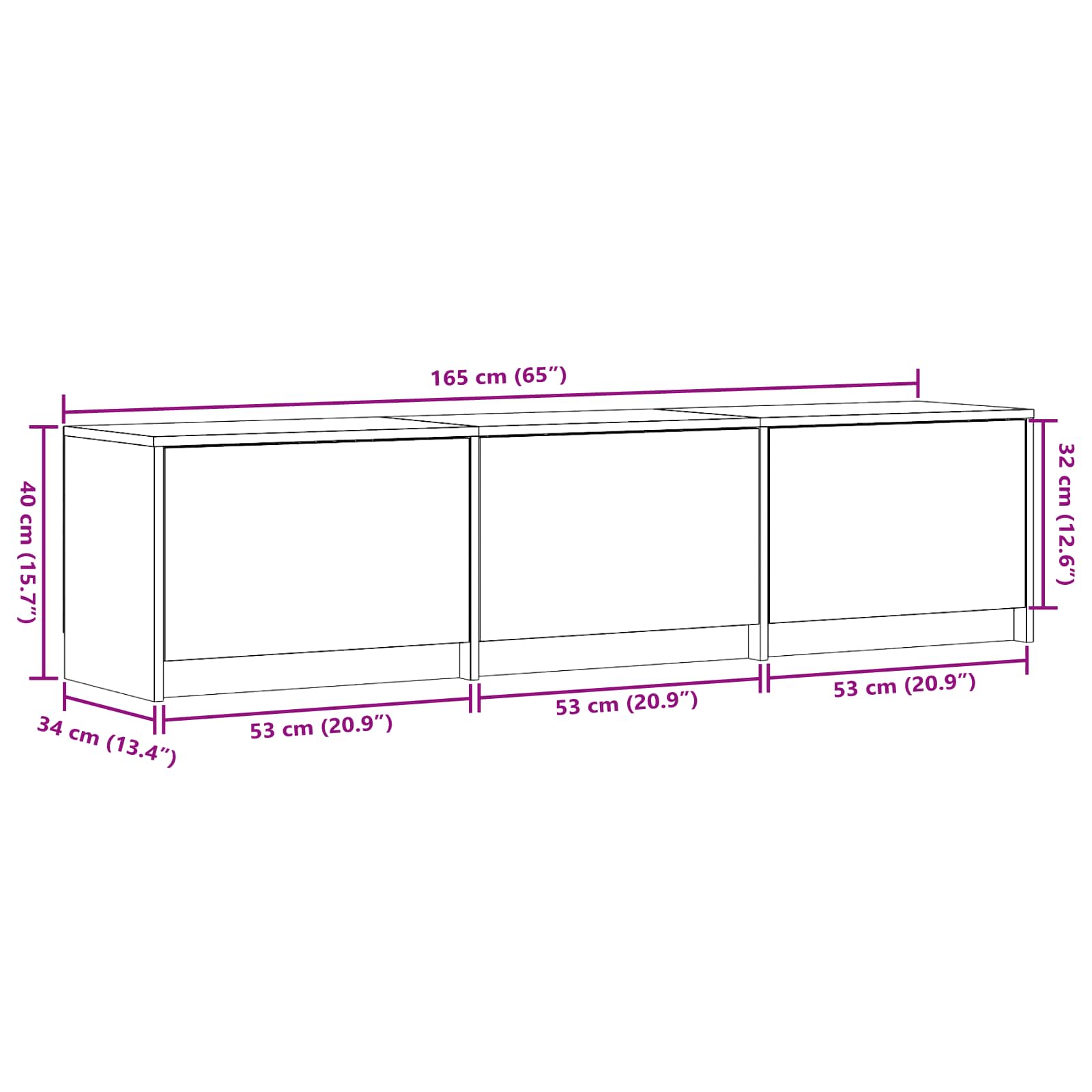 Τηλεοπτική βιβλιοθήκη με LED με LED Καφέ δρυς 165 x 34 x 40 εκ. - Pakobazaar