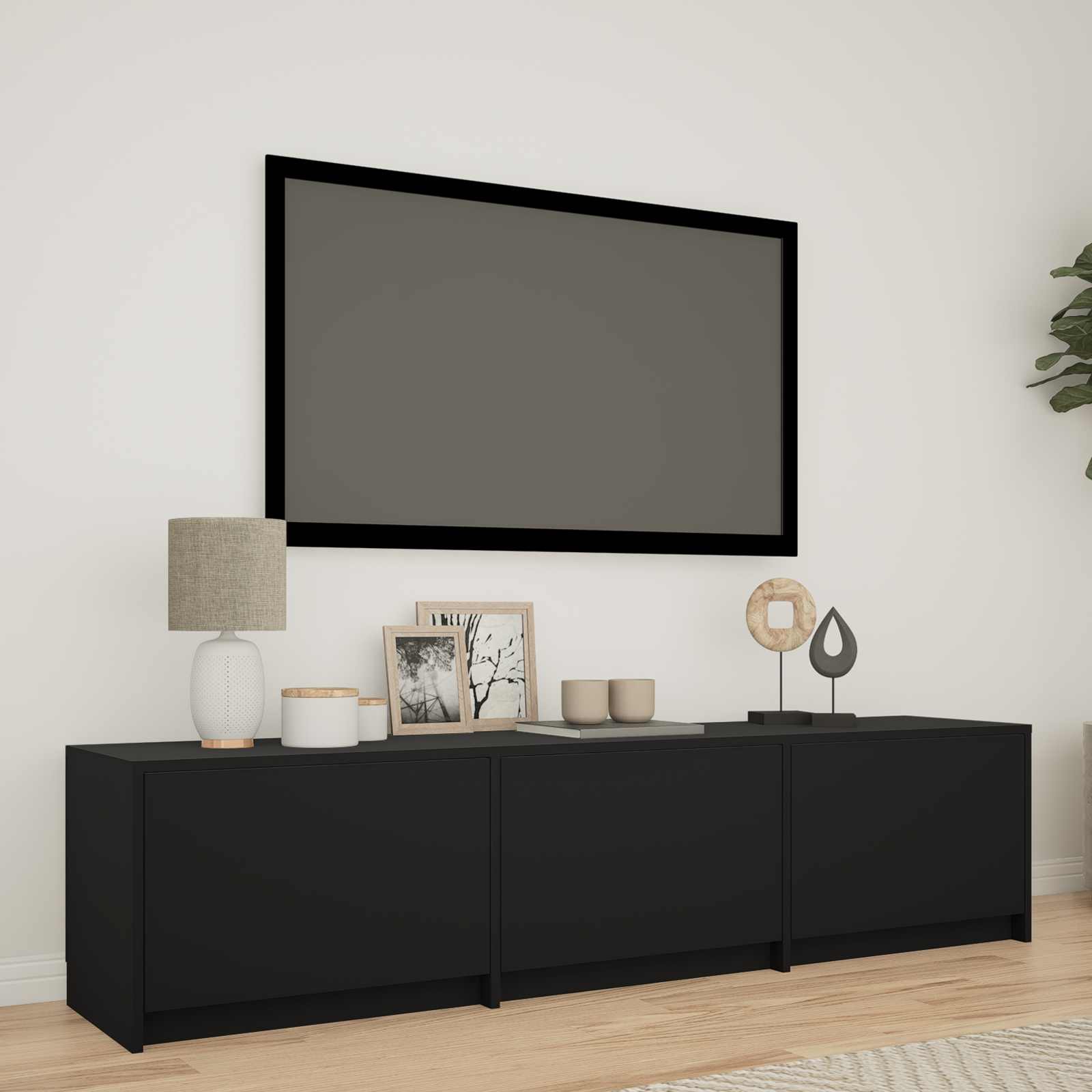 Τηλεοπτική βιβλιοθήκη με LED με LED Μαύρο 165 x 34 x 40 εκ. - Pakobazaar