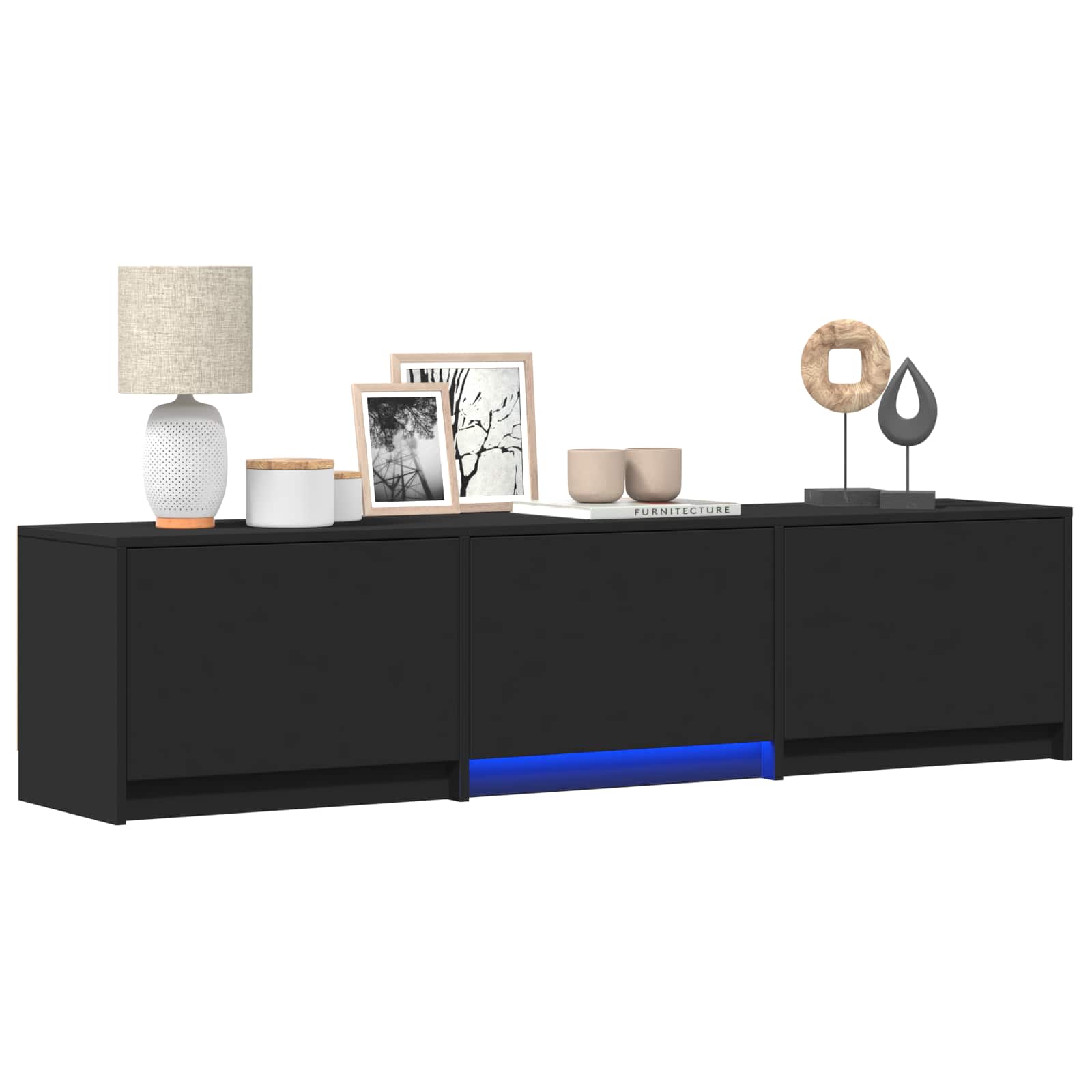 Τηλεοπτική βιβλιοθήκη με LED με LED Μαύρο 165 x 34 x 40 εκ. - Pakobazaar