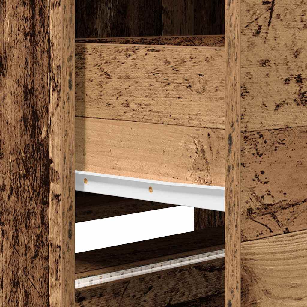 Τηλεοπτική βιβλιοθήκη με LED Παλιό ξύλο 165 x 34 x 40 εκ.