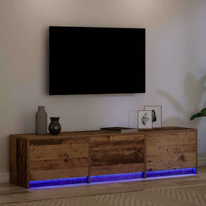 Τηλεοπτική βιβλιοθήκη με LED Παλιό ξύλο 165 x 34 x 40 εκ.
