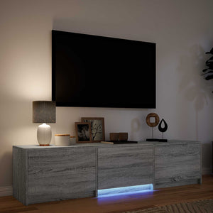 Τηλεοπτική βιβλιοθήκη με LED Γκρι Σονομά 165 x 34 x 40 εκ. - Pakobazaar