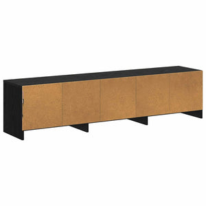 Τηλεοπτική βιβλιοθήκη με LED Μαύρη Δρυς 165 x 34 x 40 εκ.