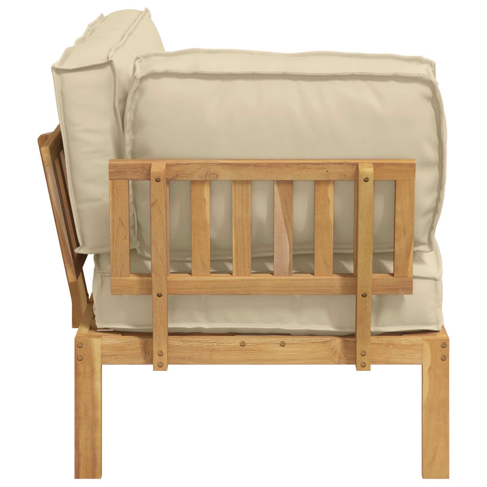 Σετ Καναπέ Μονόχρωμο Μπεζ 133 x 92 x 69 εκ. Στερεό Ξύλο Ακακίας - Pakobazaar