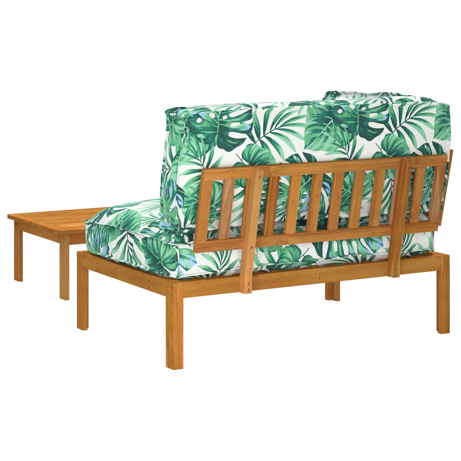 Σετ Καναπέ με μαξιλάρι 2 pcs Σχέδιο Φύλλου Στερεό Ξύλο Ακακίας - Pakobazaar
