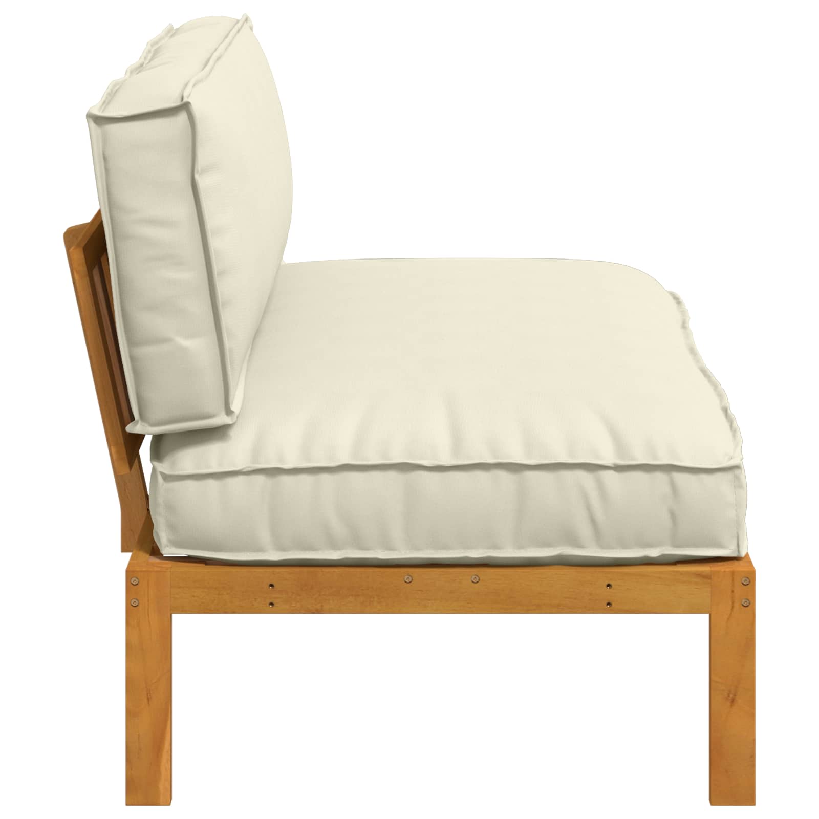 Σετ Καναπέ Μονόχρωμο Κρεμ 120 x 92 x 69 εκ Στερεό Ξύλο Ακακίας - Pakobazaar