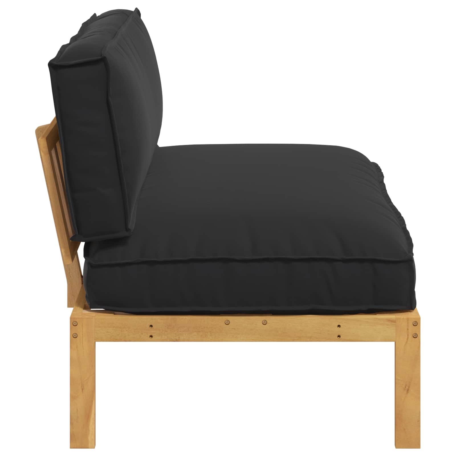 Σετ Καναπέ Μονόχρωμο Μαύρο 120 x 92 x 69 εκ Στερεό Ξύλο Ακακίας