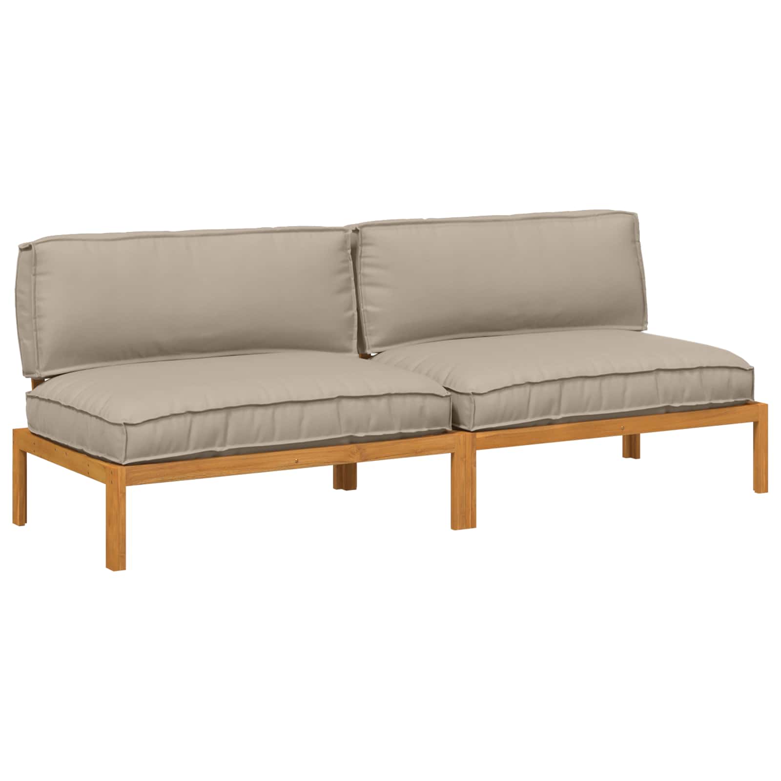 Σετ Καναπέ Μονόχρωμο Taupe 240 x 92 x 69 εκ Στερεό Ξύλο Ακακίας - Pakobazaar