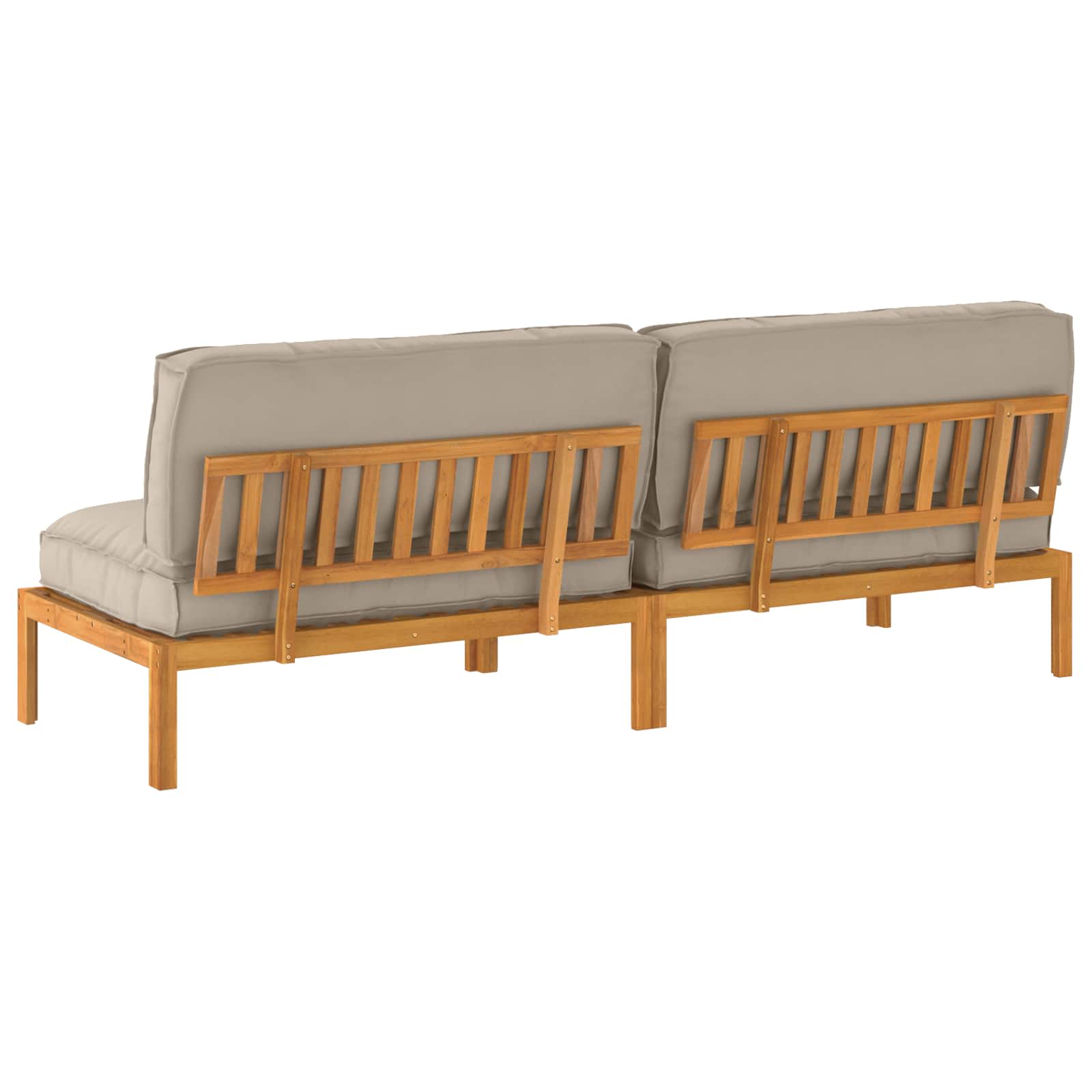 Σετ Καναπέ Μονόχρωμο Taupe 240 x 92 x 69 εκ Στερεό Ξύλο Ακακίας - Pakobazaar
