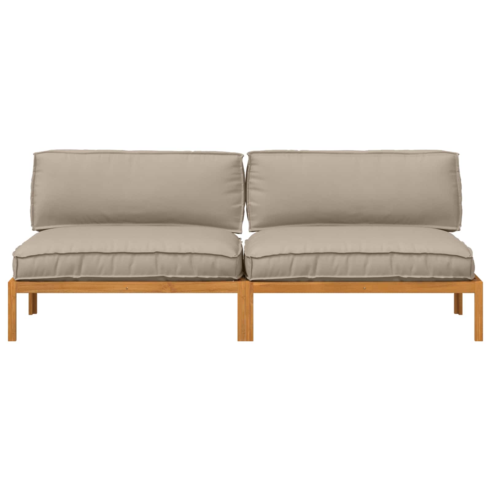 Σετ Καναπέ Μονόχρωμο Taupe 240 x 92 x 69 εκ Στερεό Ξύλο Ακακίας - Pakobazaar