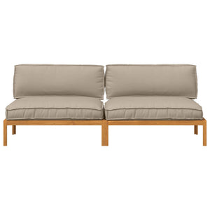 Σετ Καναπέ Μονόχρωμο Taupe 240 x 92 x 69 εκ Στερεό Ξύλο Ακακίας - Pakobazaar