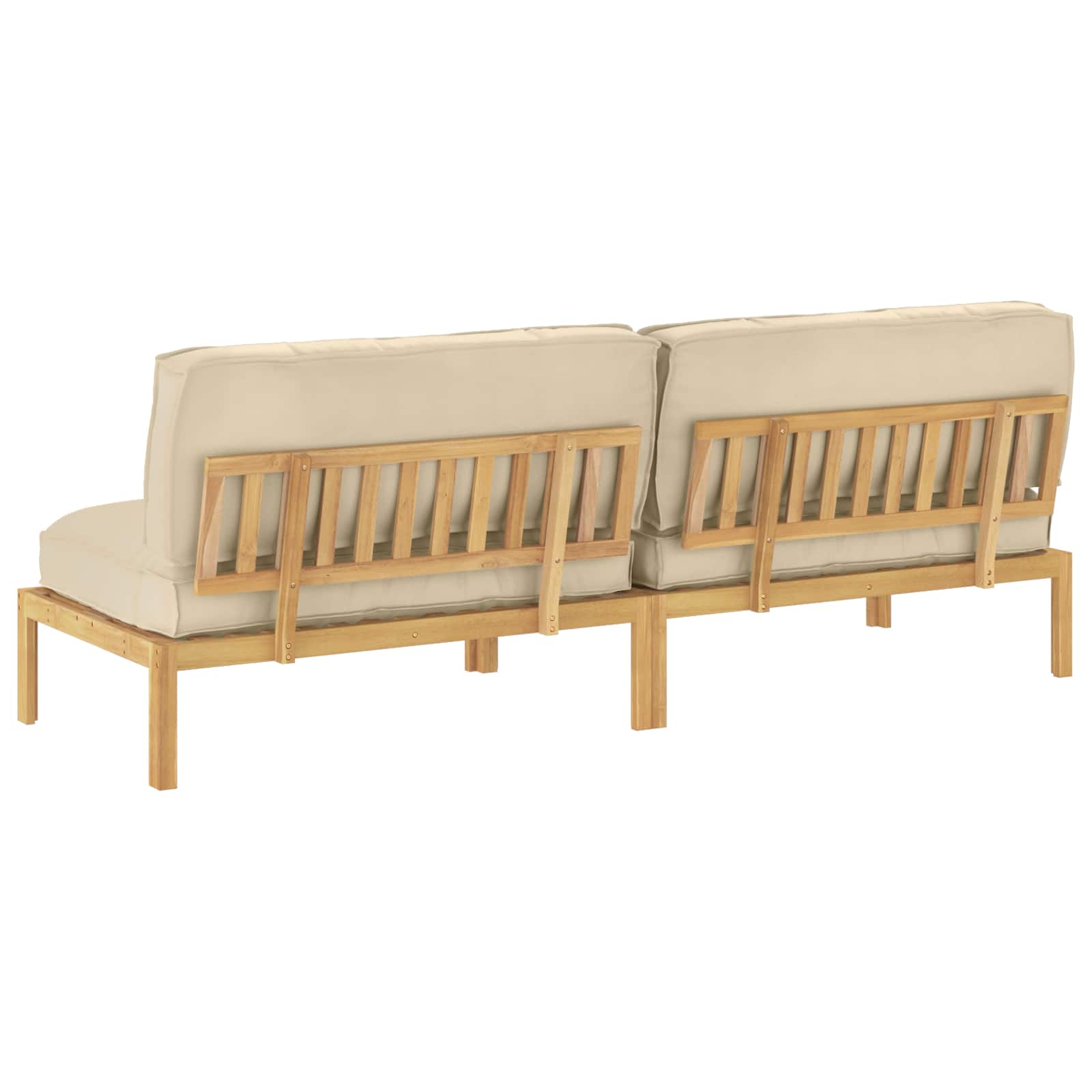 Σετ Καναπέ Μονόχρωμο Μπεζ 240 x 92 x 69 εκ Στερεό Ξύλο Ακακίας - Pakobazaar