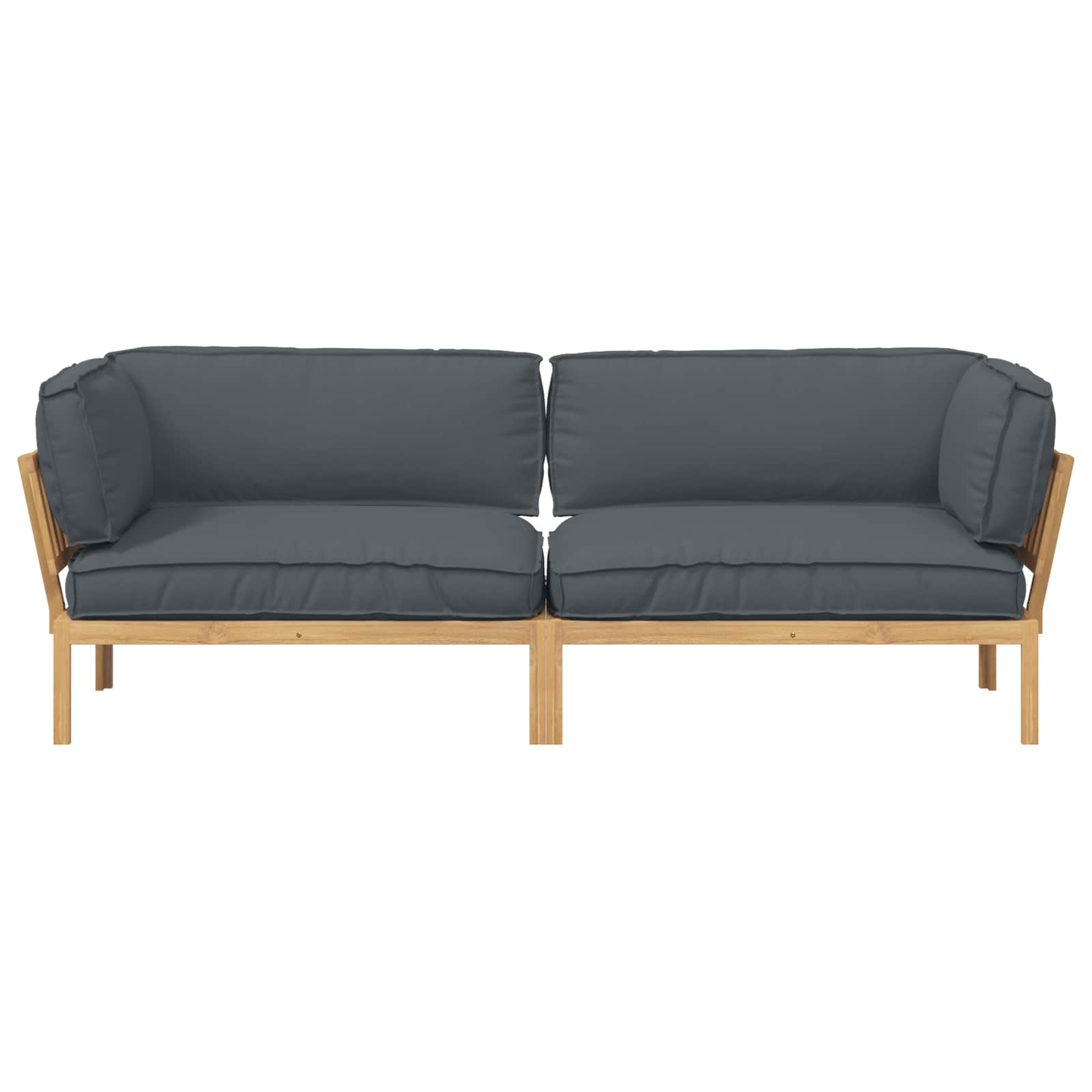 Σετ Καναπέ με μαξιλάρι 2 pcs Ανθρακί Στερεό Ξύλο Ακακίας
