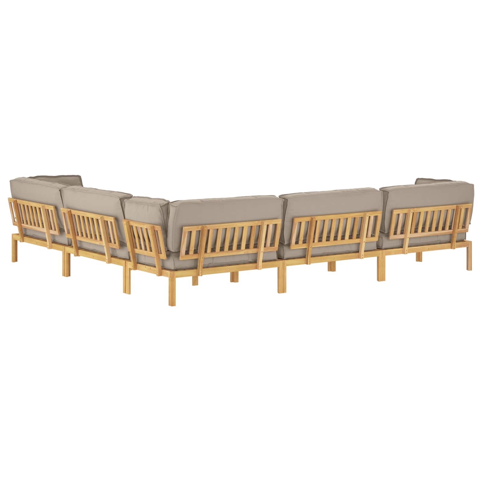 Σετ Καναπέ με μαξιλάρι 6 pcs Taupe Στερεό Ξύλο Ακακίας