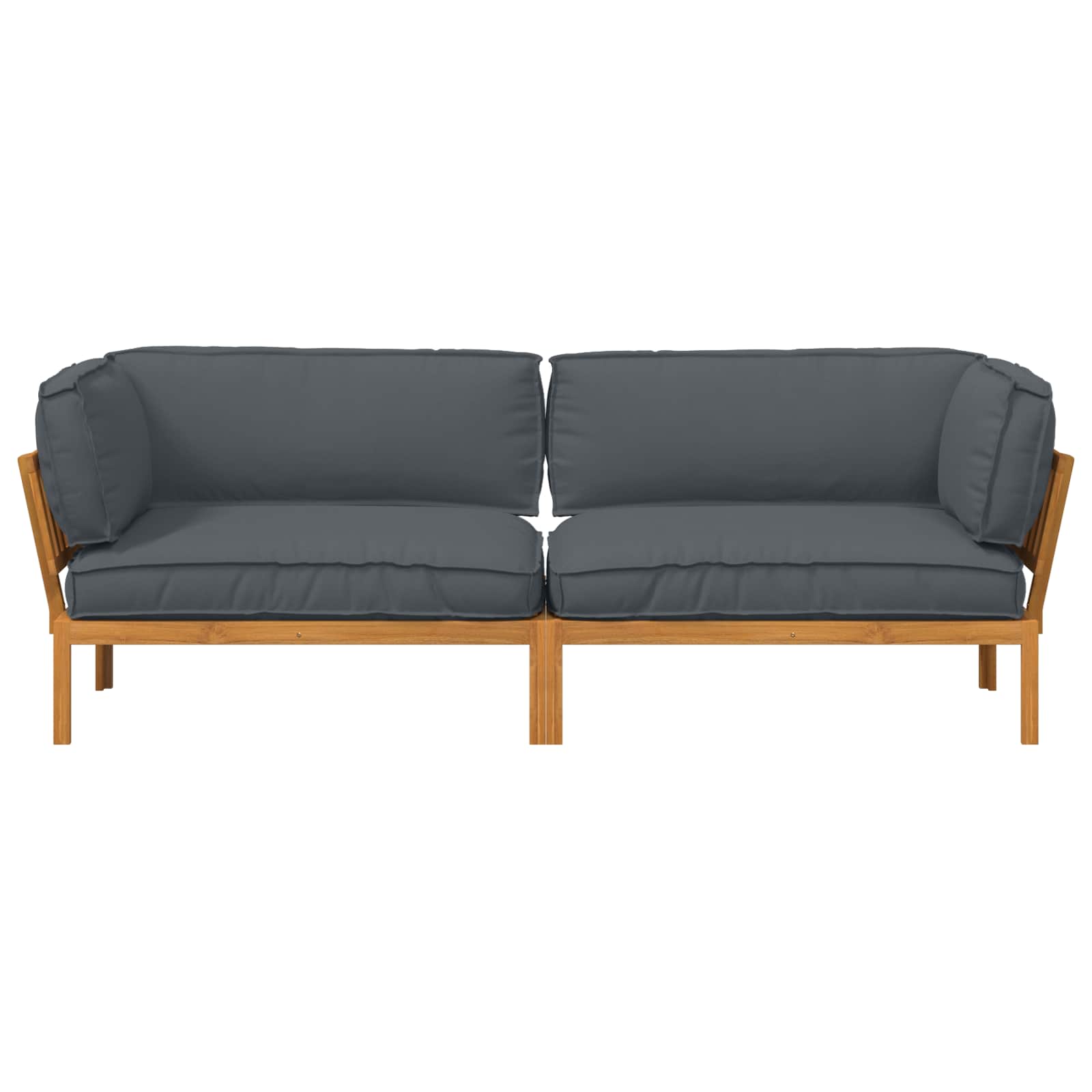 Σετ Καναπέ με μαξιλάρι 2 pcs Ανθρακί Στερεό Ξύλο Ακακίας - Pakobazaar