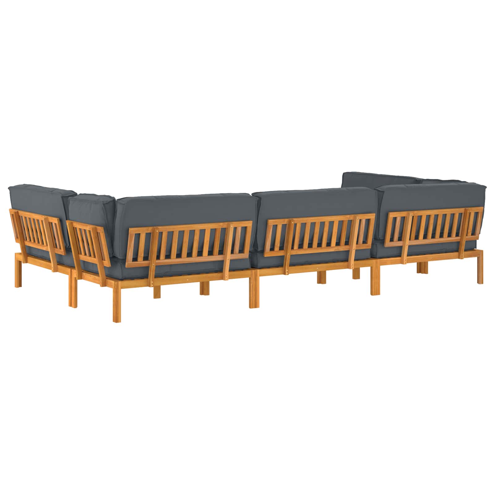 Σετ Καναπέ με μαξιλάρι 6 pcs Ανθρακί Στερεό Ξύλο Ακακίας - Pakobazaar