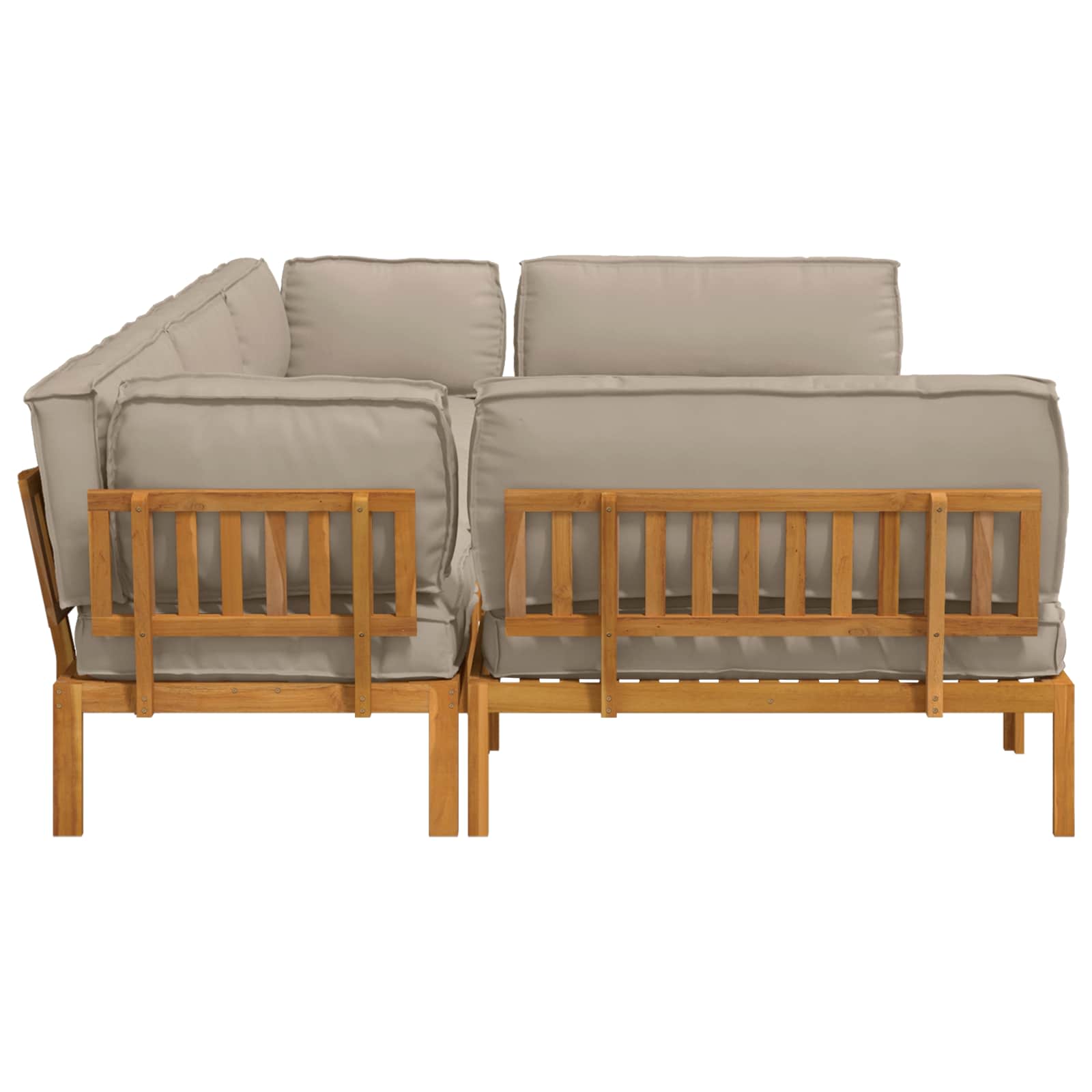 Σετ Καναπέ με μαξιλάρι 6 pcs Taupe Στερεό Ξύλο Ακακίας - Pakobazaar