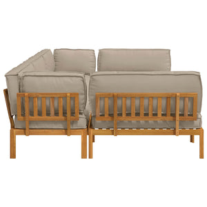 Σετ Καναπέ με μαξιλάρι 6 pcs Taupe Στερεό Ξύλο Ακακίας - Pakobazaar