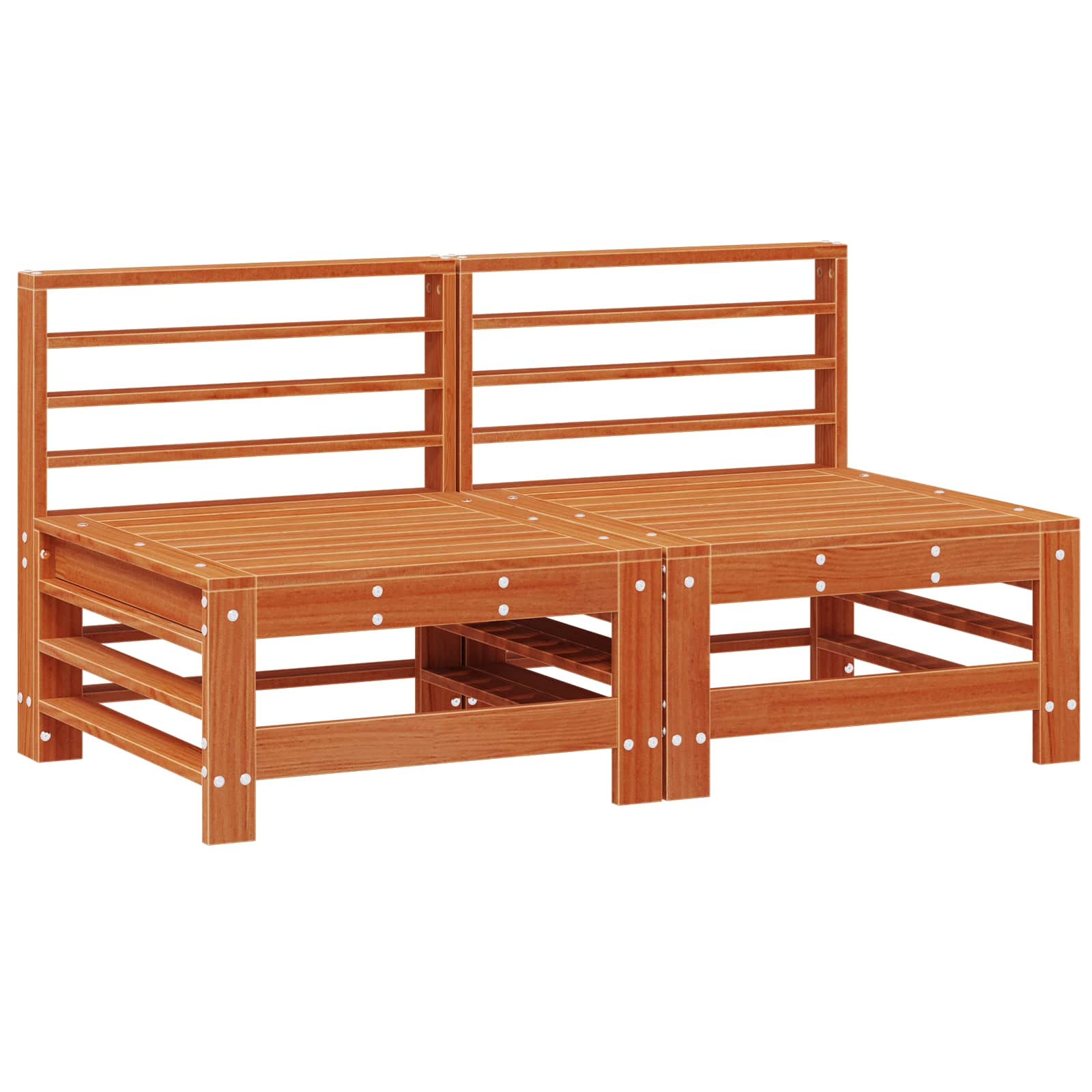 Σετ Ξαπλώστρας Κήπου 7 pcs Κερωμένο Καφέ Στερεό πεύκο - Pakobazaar