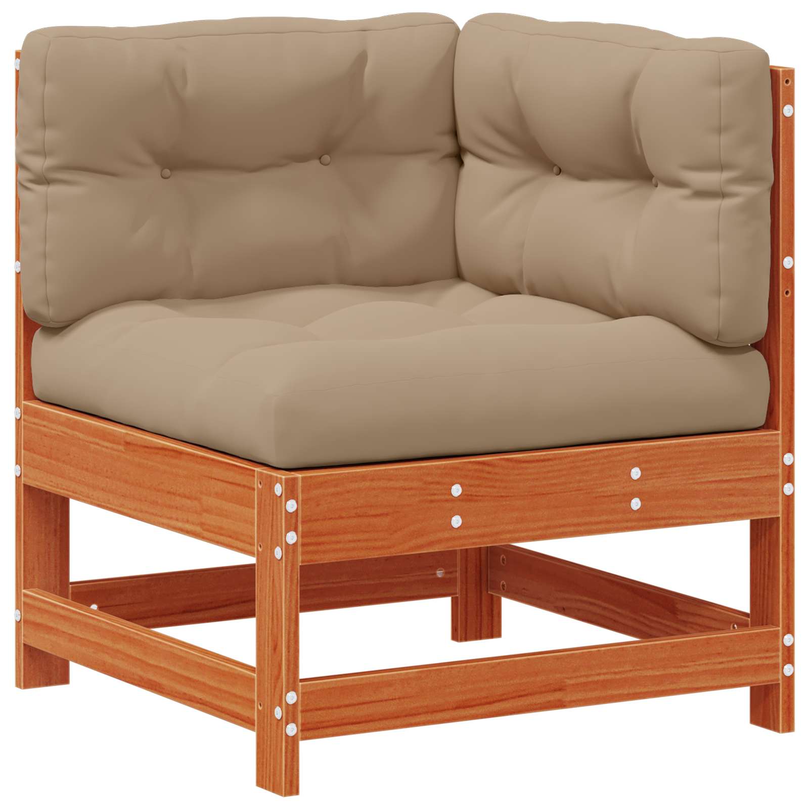 Σετ Ξαπλώστρας Κήπου 7 pcs Καστανός Κερί και Ταυπ Στερεό πεύκο - Pakobazaar