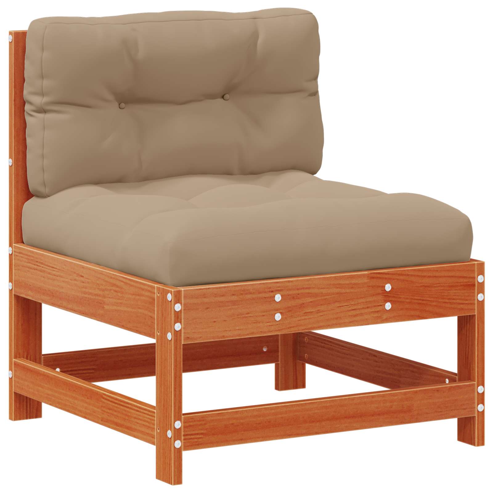 Σετ Ξαπλώστρας Κήπου 7 pcs Καστανός Κερί και Ταυπ Στερεό πεύκο - Pakobazaar