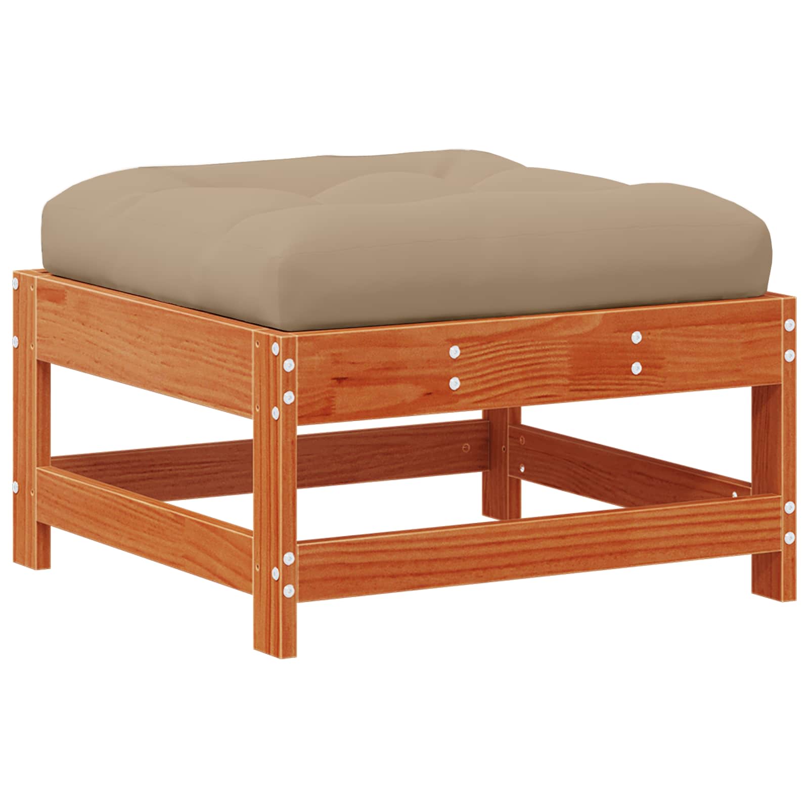 Σετ Ξαπλώστρας Κήπου 7 pcs Καστανός Κερί και Ταυπ Στερεό πεύκο - Pakobazaar