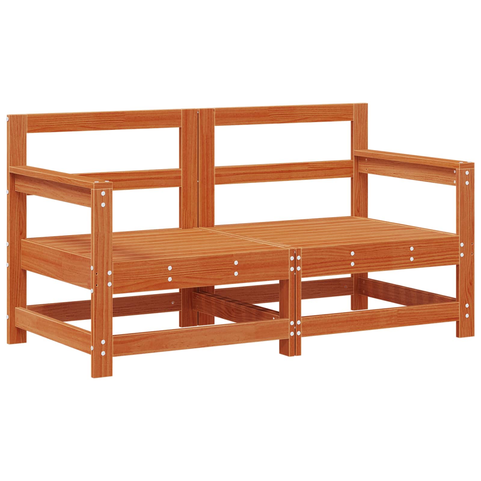 Σετ Ξαπλώστρας Κήπου 7 pcs Κερωμένο Καφέ Στερεό πεύκο - Pakobazaar