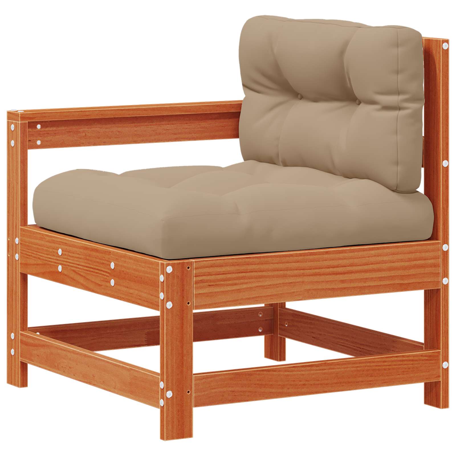 Σετ Ξαπλώστρας Κήπου 5 pcs Καστανός Κερί και Ταυπ Στερεό πεύκο - Pakobazaar