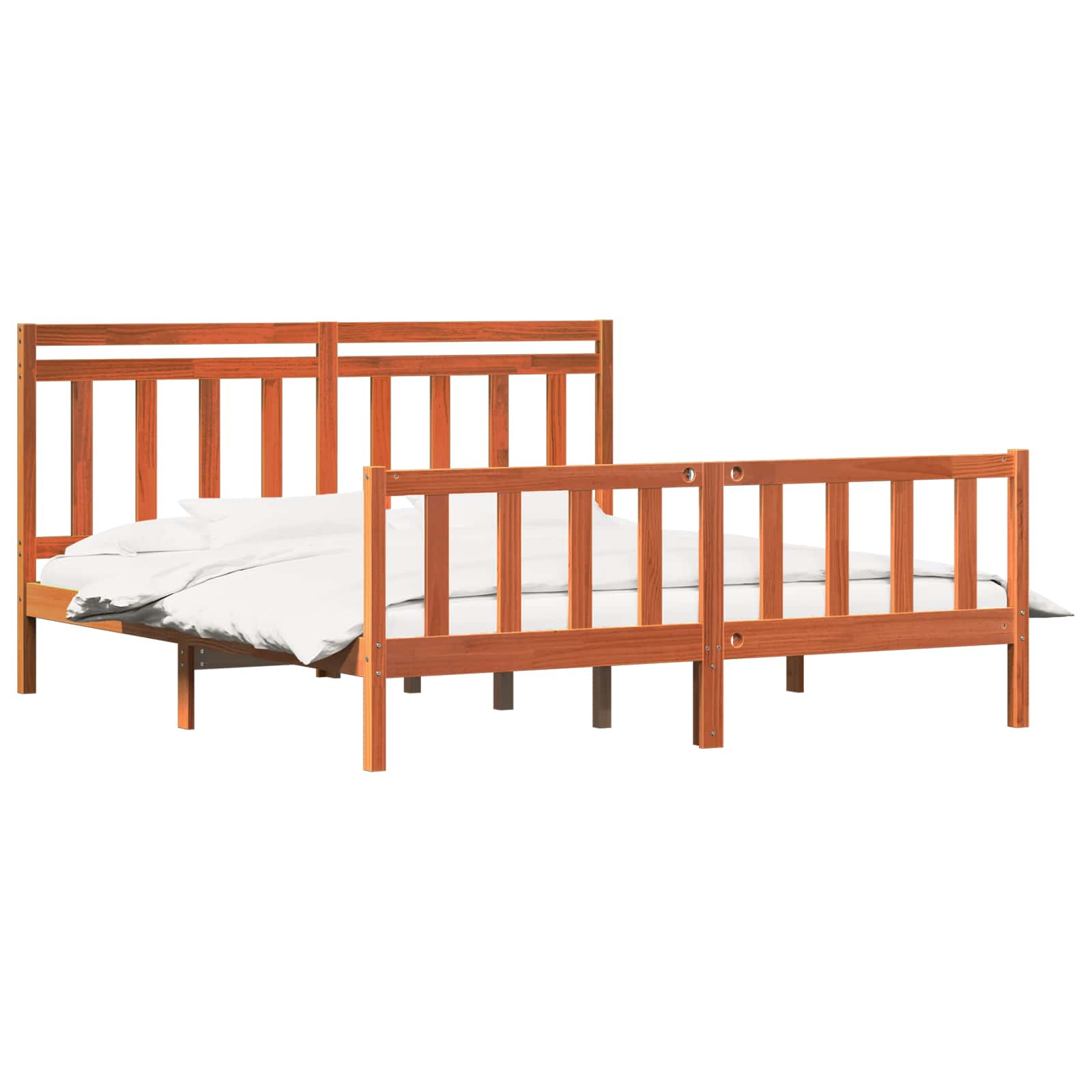 Σκελετός Κρεβατιού 2 pcs Κερωτό καφέ 205,5 x 185,5 x 100 εκ - Pakobazaar