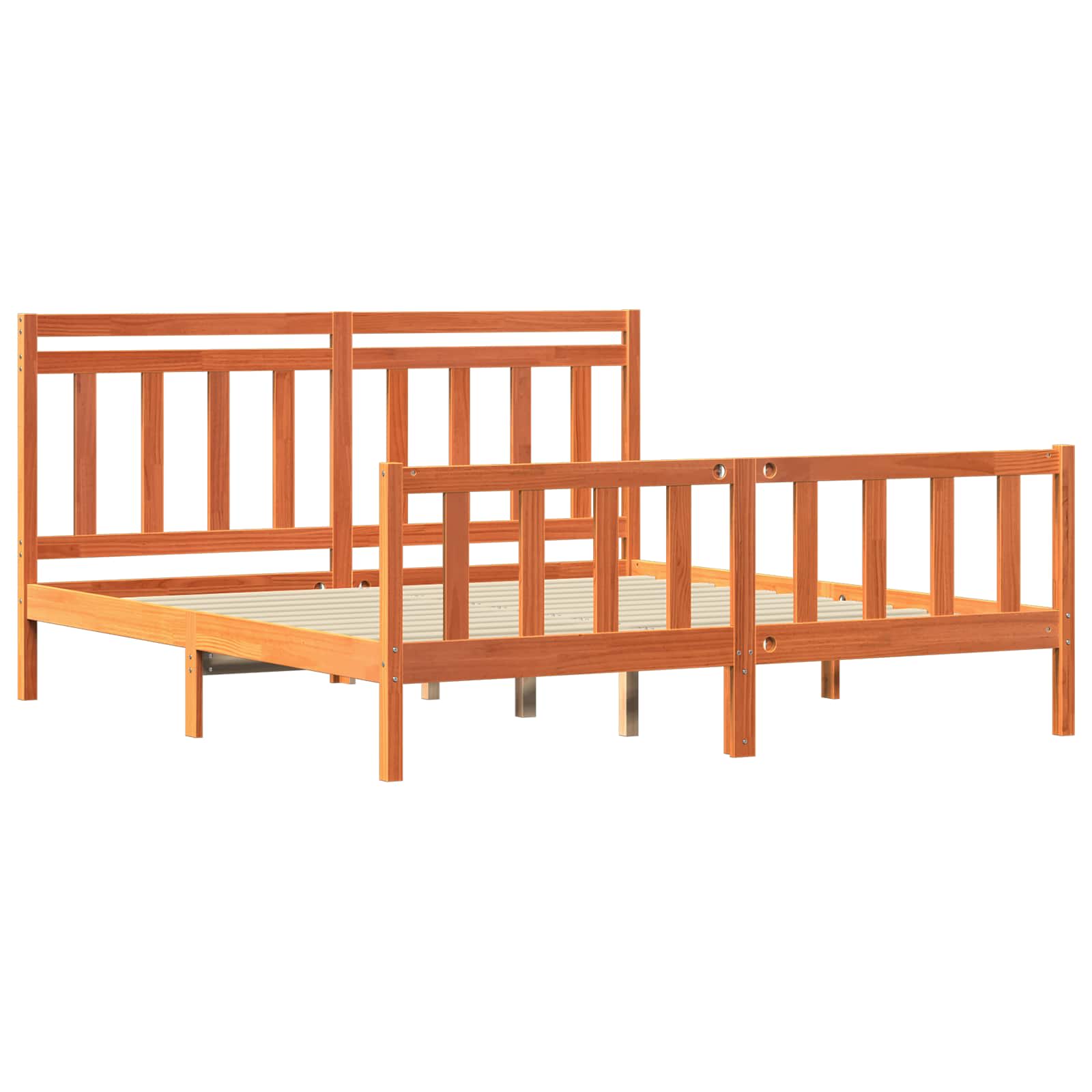 Σκελετός Κρεβατιού 2 pcs Κερωτό καφέ 205,5 x 185,5 x 100 εκ - Pakobazaar