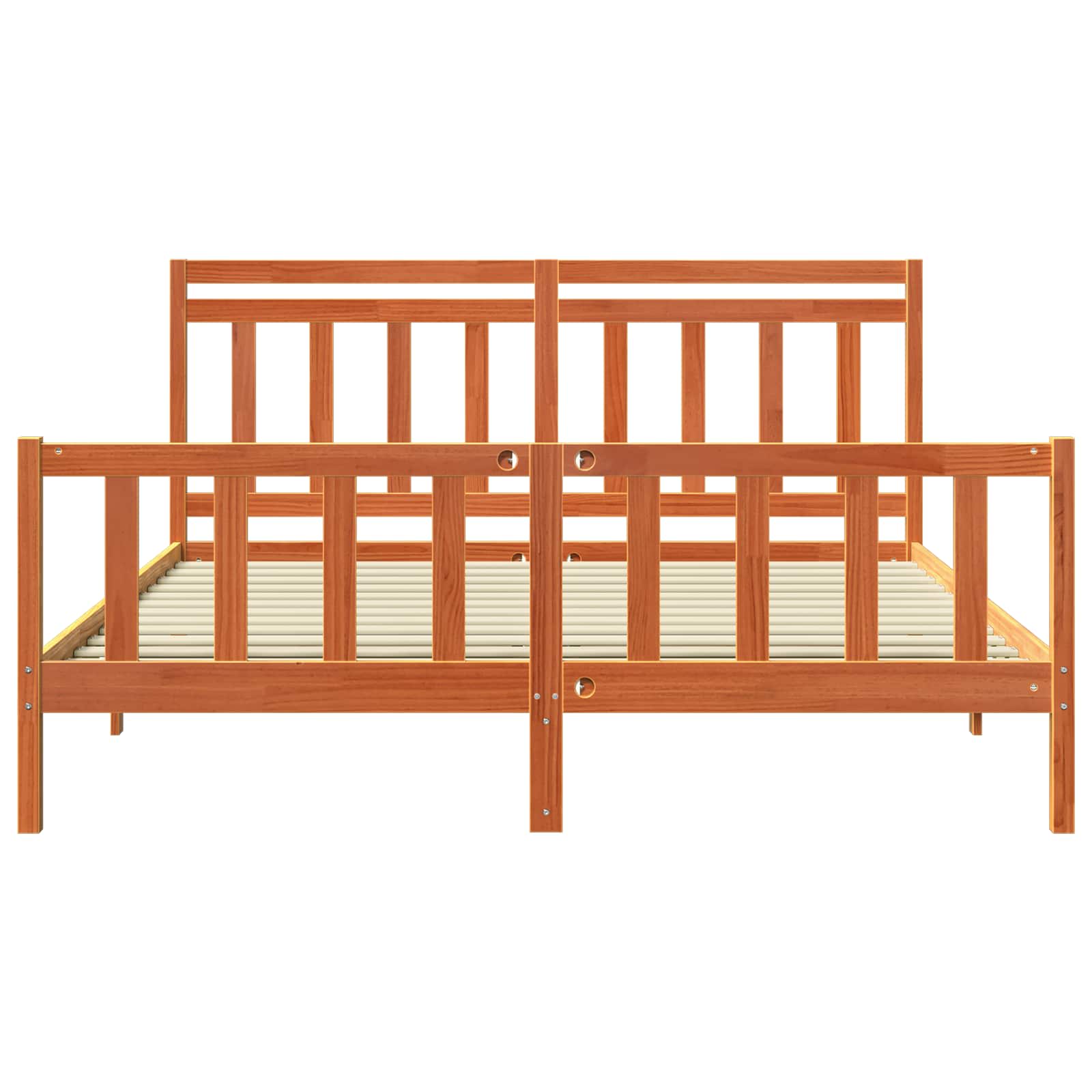 Σκελετός Κρεβατιού 2 pcs Κερωτό καφέ 205,5 x 185,5 x 100 εκ - Pakobazaar