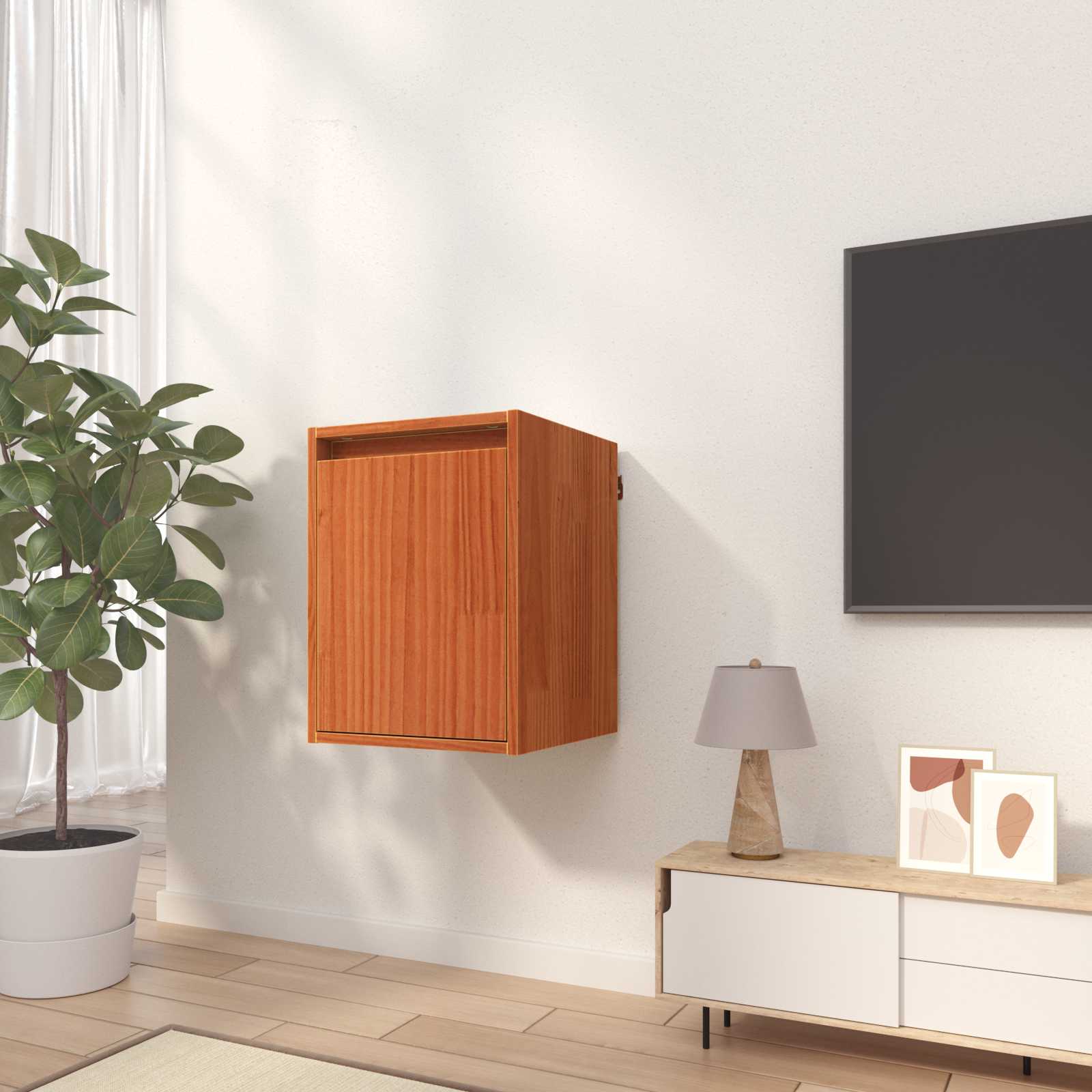 Ντουλάπα Τοίχου Επιτοίχιο 2 pcs Κερωτό καφέ 30 x 30 x 40 cm