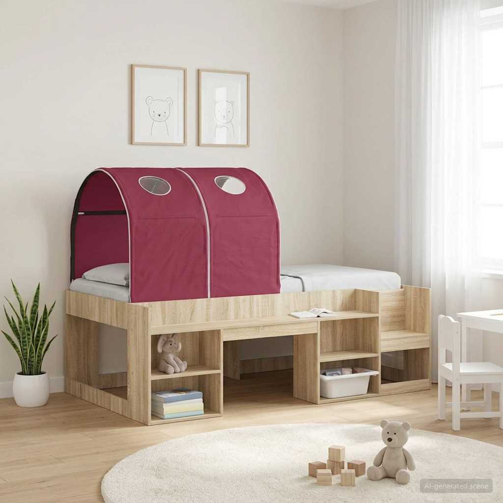 Κρεβάτι Τούνελ 2 pcs Κόκκινο 211 x 52,5 x 2 εκ Πολυεστέρας - Pakobazaar
