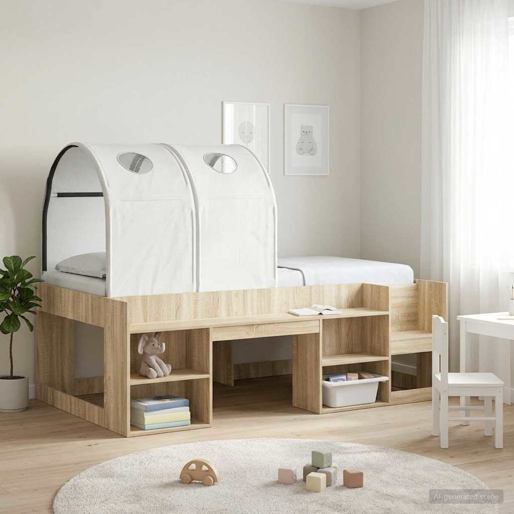 Κρεβάτι Τούνελ 2 pcs Λευκό 211 x 52,5 x 2 εκ Πολυεστέρας - Pakobazaar